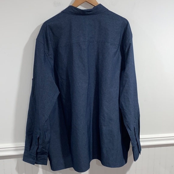 Lake & trail shirt long sleeve blue zippered flap chest pockets polyester - Picture 7 of 7